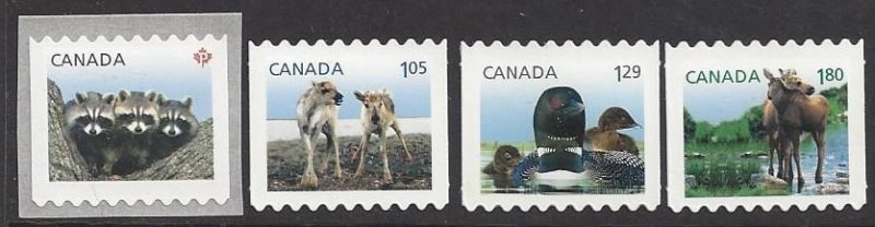 Canada #2505 & 2510i-12i MNH die cut set, baby wild life, issued 2012