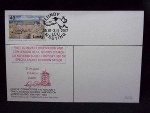 LUNDY: LUNDY STAMP USED ON 2017 POSTCARD