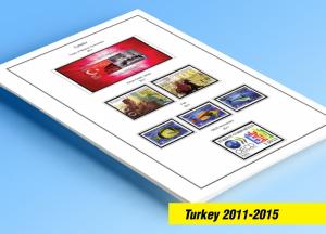 COLOR PRINTED TURKEY 2011-2015 STAMP ALBUM PAGES (55 illustrated pages)
