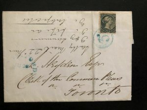 1880s Canada Letter Sheet Cover To Toronto Stamp Sc #21 Half Cent Cv $75.00