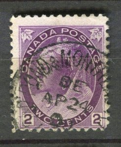 CANADA; 1898 early QV Maple Leaf issue used 2c. value Postmark