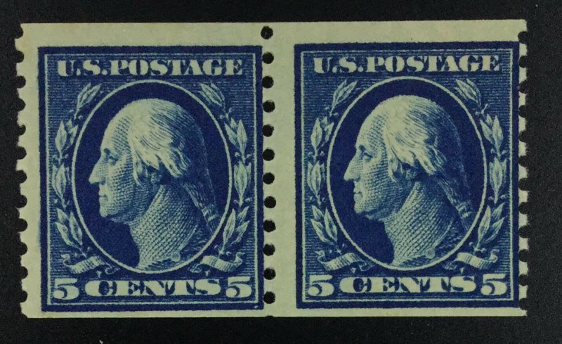 MOMEN: US STAMPS #447 COIL PAIR MINT OG LH LOT #50576