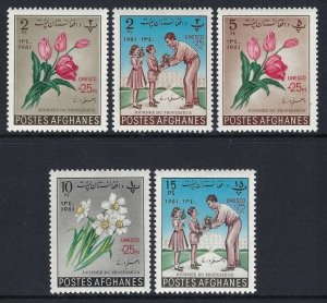 Afghanistan Sc #B47-B51: UNESCO, 1961 MLH. CV $2