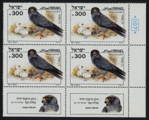 Israel 896-9 BR Blocks MNH Birds of Prey, Eagle, Vulture, Falcon