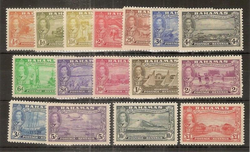 Bahamas 1948 Eleuthera Set SG178-193 Mint Cat£75