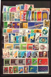 URUGUAY A NICE LOT OF 75 MOSTLY AIR MAIL STAMPS MH GOOD VALUE  FAUNA SOCCER &