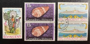 St. Vincent #264 MNH, #372 Used Pair - Grenadines #42 Used