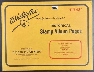 White Ace Historical Stamp Album Pages UN Singles Supplement UN-48 2000 NEW