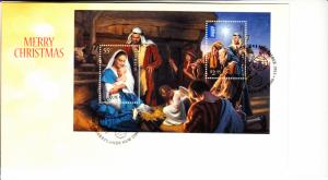 Australia 2013 FDC Scott #4013a Souvenir sheet of 2 Christmas