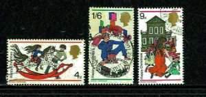 GREAT BRITAIN #572-574 1968 CHRISTMAS F-VF USED