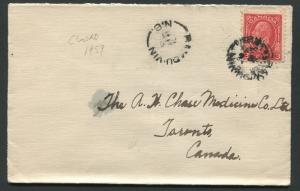 NEW BRUNSWICK SPLIT RING TOWN CANCEL COVER BAY DU VIN