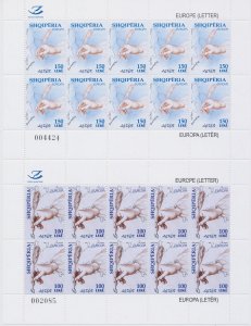 2008 EUROPA CEPT Albania 2 Mini-sheets, The Letter MNH **