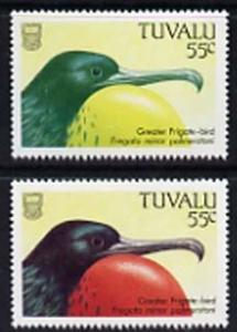 Tuvalu 1988 Great Frigate Bird 55c with red omitted plus ...