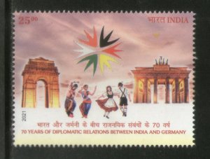 India 2021 70 Years of Diplomatic Relation Between India And Germany Dance Monum