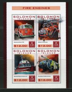 SOLOMON ISLANDS  2017 FIRE ENGINES SHEET MINT NH