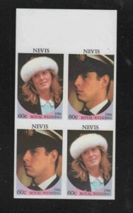 NEVIS #498 1986 WEDDING OF PRINCE ANDREW MINT VF NH O.G IMP. BLOCK 4