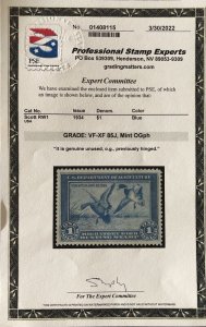 TangStamps: Federal Duck Stamp #RW1 MH OG VF-XF 85J PSE Cert Graded SMQ$350