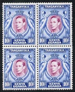 KUT KGVI SG147 10/- Purple & Blue perf 13.25 U/M Block