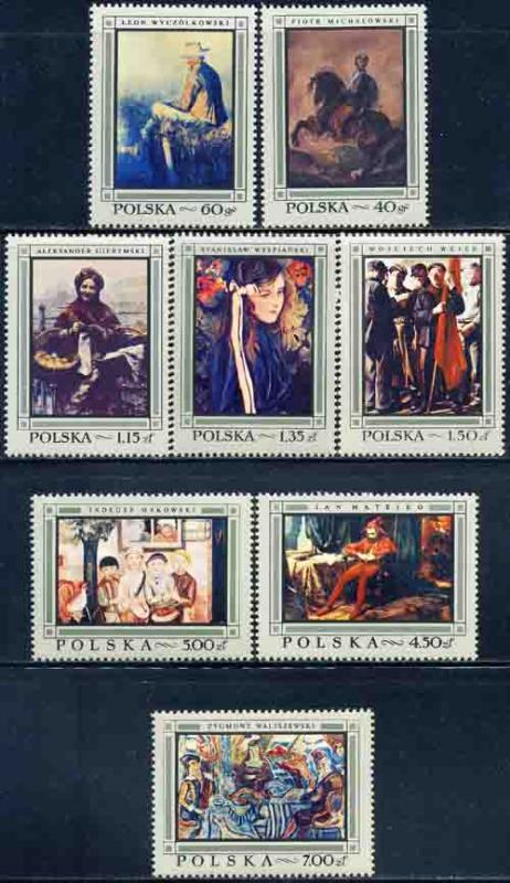 Poland 1968 Sc 1602-9 Polish Artist Painting Art Stamp MNH