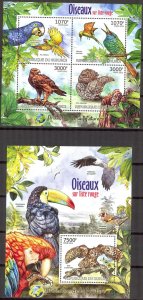 Burundi 2012 Birds of Red List Sheet + S/S MNH