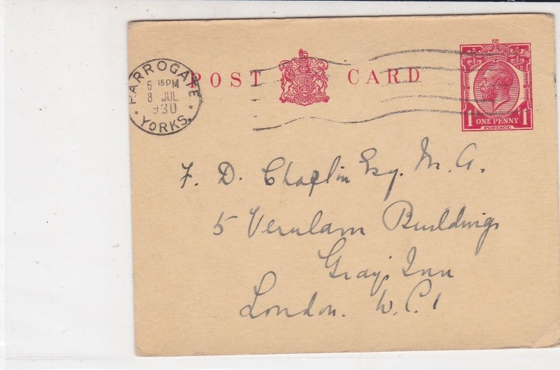 England 1930 Harrogate Yorks Cancel Please Send Certificate Stamp Card Ref 34861