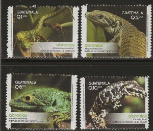 Guatemala 2014, Scott 689-692, Lizards