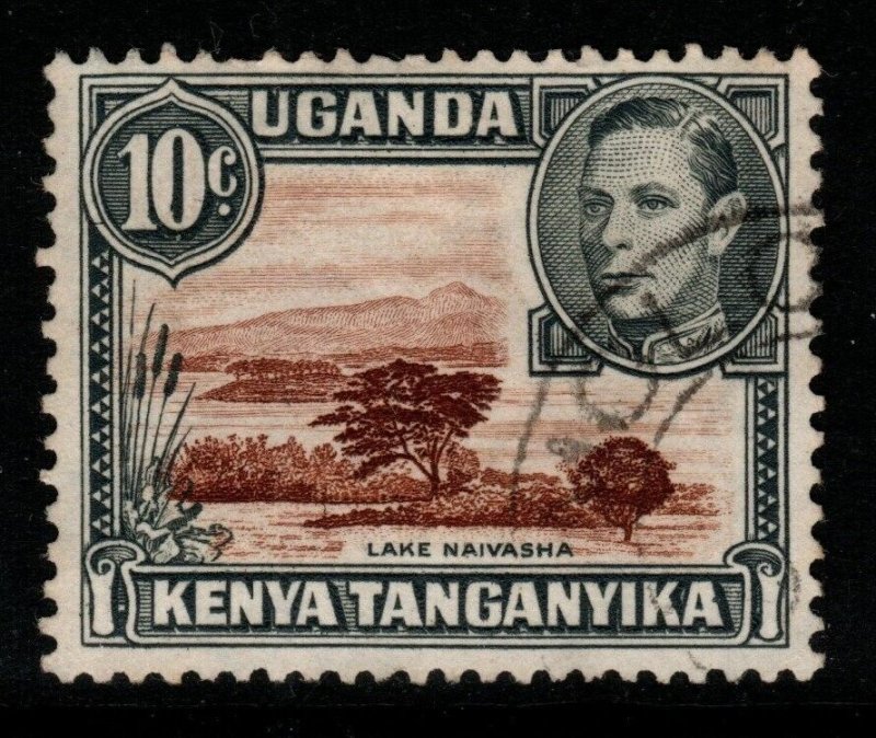 KENYA, UGANDA & TANGANYIKA SG136 1952 10c BROWN & GREY FINE USED