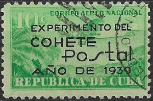 1939 Cuba C31 Experimental Postal Rocket Flight used