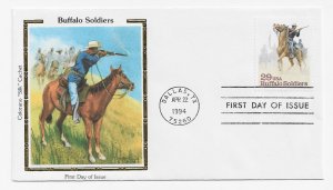 US 2818 29c Buffalo Soldiers single on FDC Colorano Silk Cachet ECV $12.50