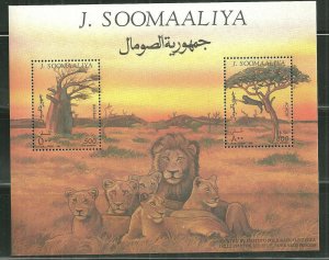 Somalia MNH S/S Lions Wild Animals At Dusk 1994