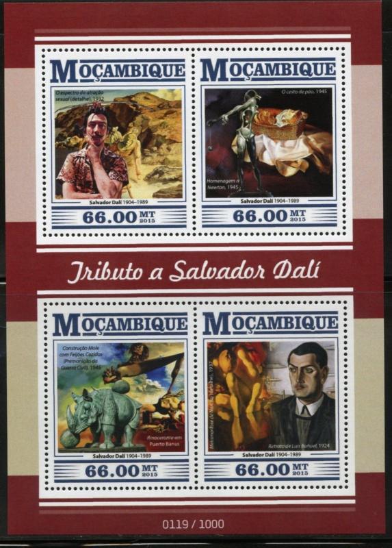 MOZAMBIQUE 2015 TRIBUTE TO SALVADOR DALI SHEET MINT NEVER HINGED