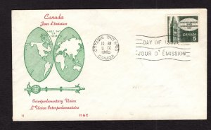 Canada #441 (1965 Parliament issue) H&E cachet FDC unaddressed