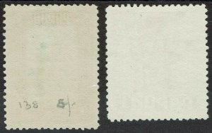 PAPUA 1932 PICTORIAL 9D AND 1/- USED  