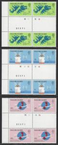 Falkland Islands #257-259 MNH Full Set of 4 Gutter Pairs