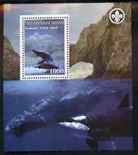 PALESTINIAN N A - 2007 -Whales Dolphins-Perf Miniature Sheet-M N H-Private Issue