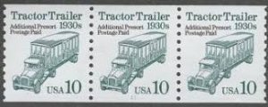 SCOTT  2458  TRACTOR TRAILER  10¢  PNC3  PLATE #22  MINT NEVER HINGED