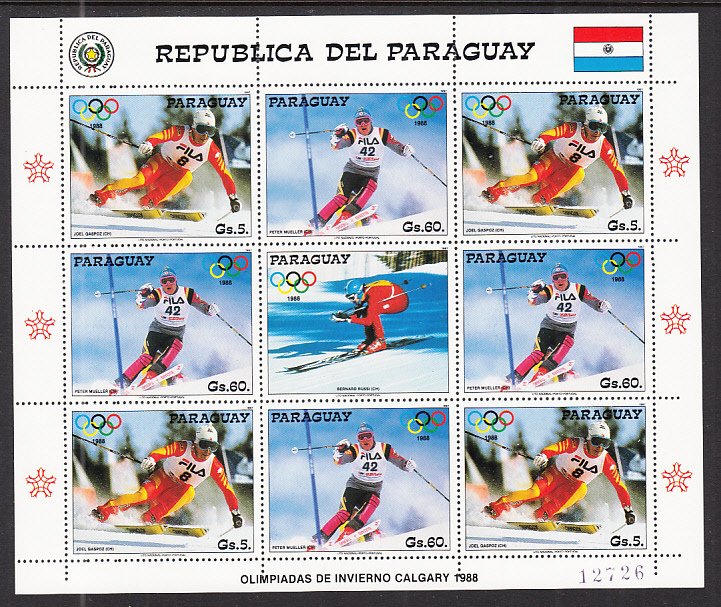 Paraguay 2237 Winter Olympics Souvenir Sheet MNH VF