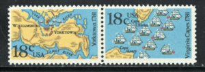 1981 Battle Of Yorktown Pair of 18c Postage Stamps - Sc# 1937-1938 - MNH, OG