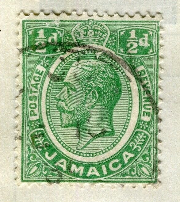 JAMAICA; 1920s early GV issue fine used 1/2d. value