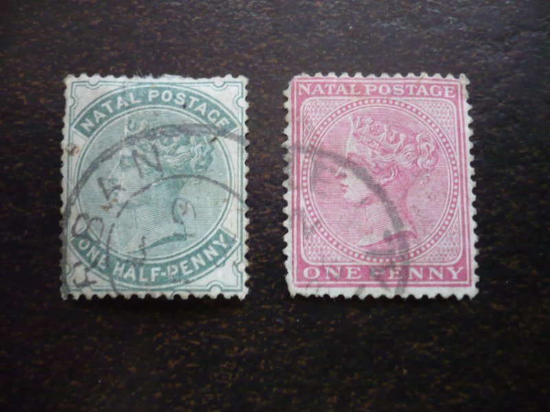 Stamps - Natal - Scott# 66-67 - Used Partial Set of 2 Stamps