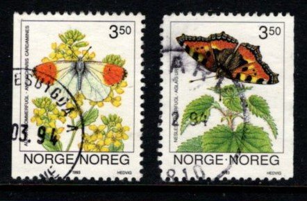 Norway - #1033 - 1034 Butterflies set/2 - Used