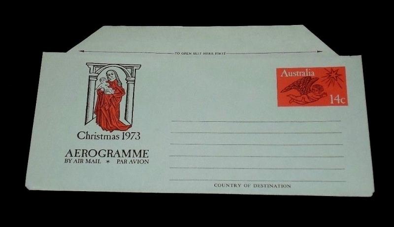 AUSTRALIA 14 CENT 1973 CHRISTMAS,AEROGRAM/ AIR LETTER SHEET ,MNH,NICE! LQQK!