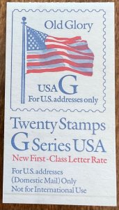 US #BK221 MNH Booklet of 20 #2222 “Old Glory” Flag SCV $12.50 L42