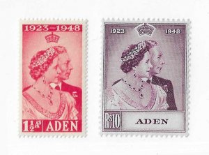 Aden Sc #30-31  Silver Wedding set of 2 NH VF