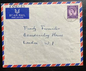 1959 British Field Post Office 945 Hong Kong Airmail Cover To London England