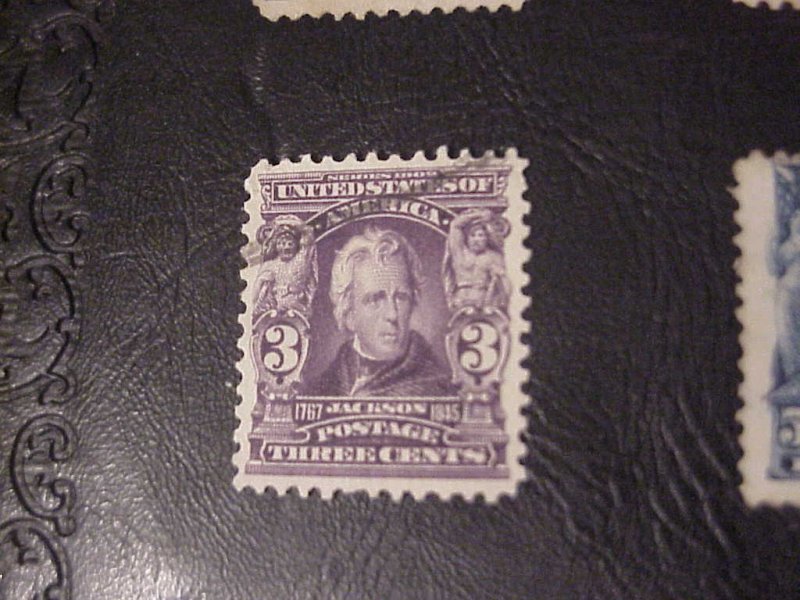 1903 FRANKLIN, WASHINGTON, JACKSON, LINCOLN STAMPS 300, 301 ,302, 304 LIGHT CANC