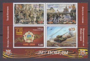 2020 Tajikistan  868-870VB+Tab 75 years of victory in World War II