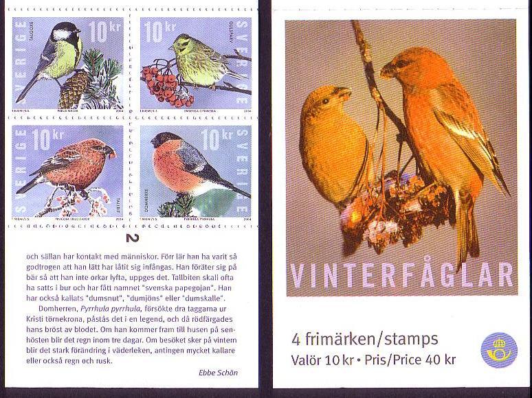 Sweden Winter Birds 4v Booklet SG#2366/69 MI#2439-42