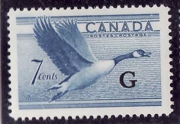 Canada-Sc#O31-Unused 7c Canada Goose-overprinted G-og-NH-1951-53-Cdn756-
