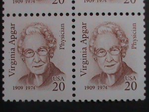 ​UNITED STATES-1986-SC# 2179 VIRGINIA APGAR -PHYSICIAN MNH BLOCK VERY FINE